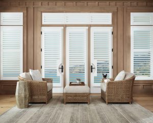 glass door shutters Hunter Douglas motorized shutters Chagrin Falls 44022