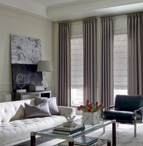 Cleveland home featuring Design Studio Window Treatments.