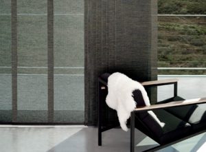 vertical panel track blinds view-through black sheer Cleveland OH