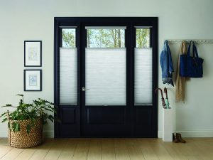 Increase privacy of your glass front door with window coverings