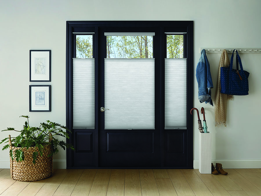 Increase privacy of your glass front door with window coverings