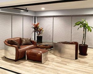 roller shades on floor to ceiling windows