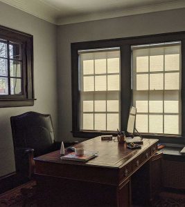 roller shades in home office