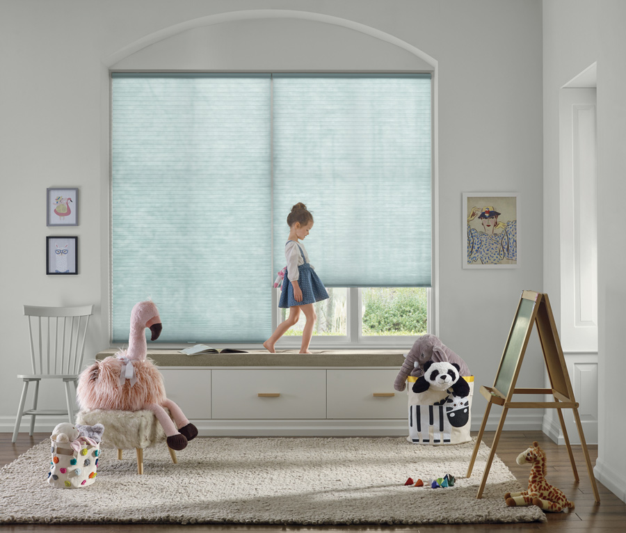Cordless shades in playroom Cleveland, OH