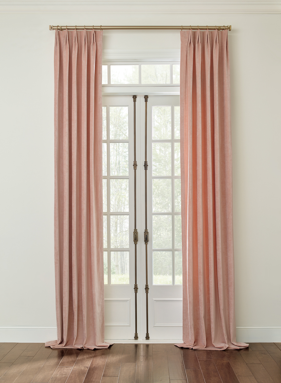 draperies cover french doors in Chagrin Falls OH home