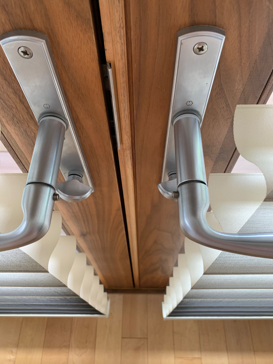 french door lever handles with shades 