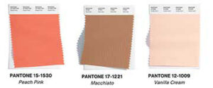 panton colors peach pink ,macchiato, and vanilla cream