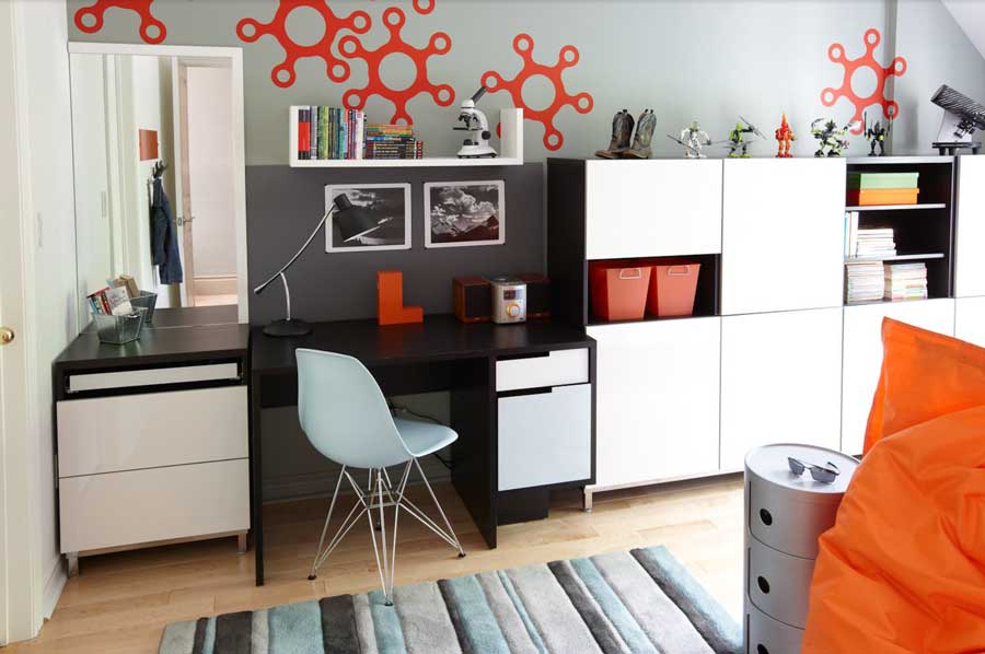 kids' rooms need walls of storage for toys and books