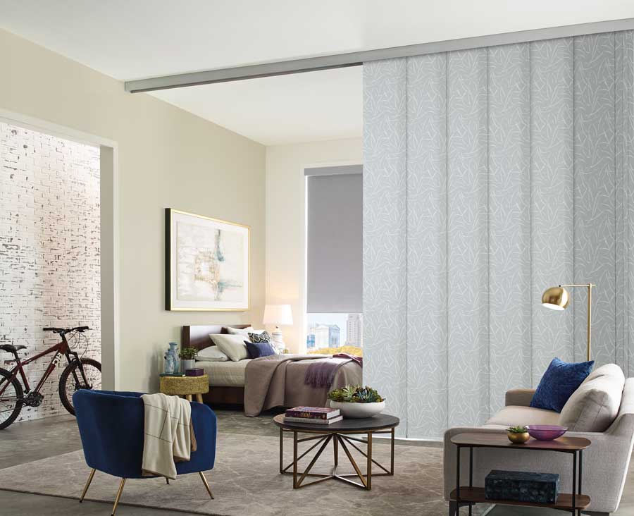 divide large spaces with track paneling two small room appear