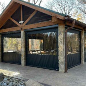 protect against windy conditions with outdoor shades on patio