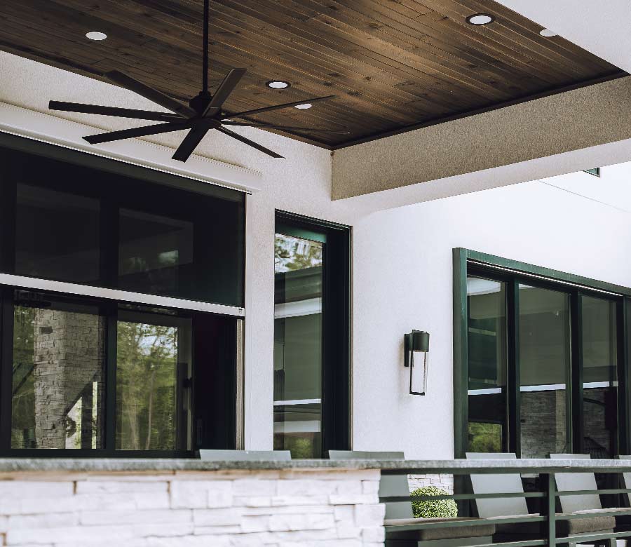 exterior roller screens automation for outdoor area