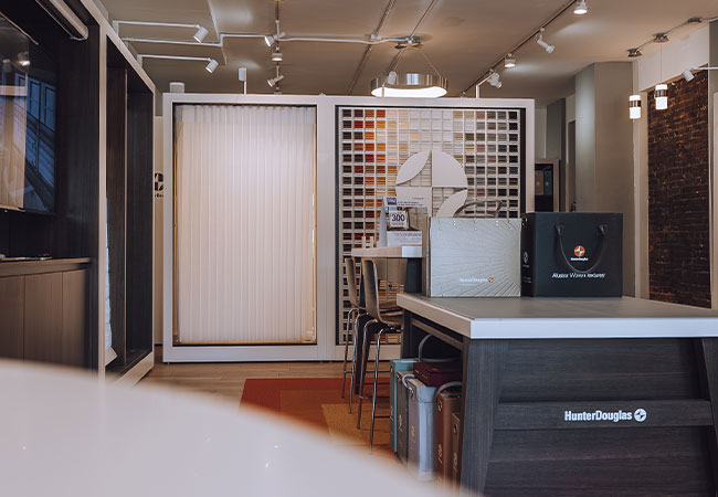 hunter douglas window treatments showroom timan & co. cleveland