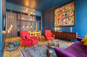 bright colors in a sitting area design inspiration