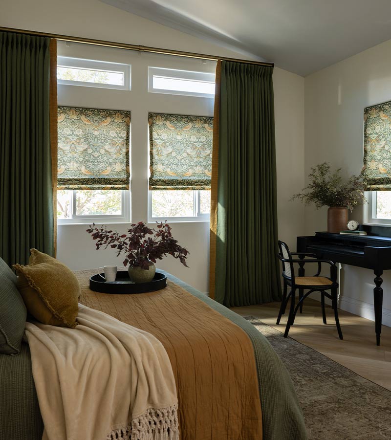 energy-efficient-custom-roman-shades-window-treatments-timan-and-co energy efficient drapery and roman shades layered for regulated interior temperatures