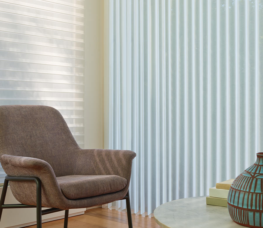 vertical shades in living room luminette shades