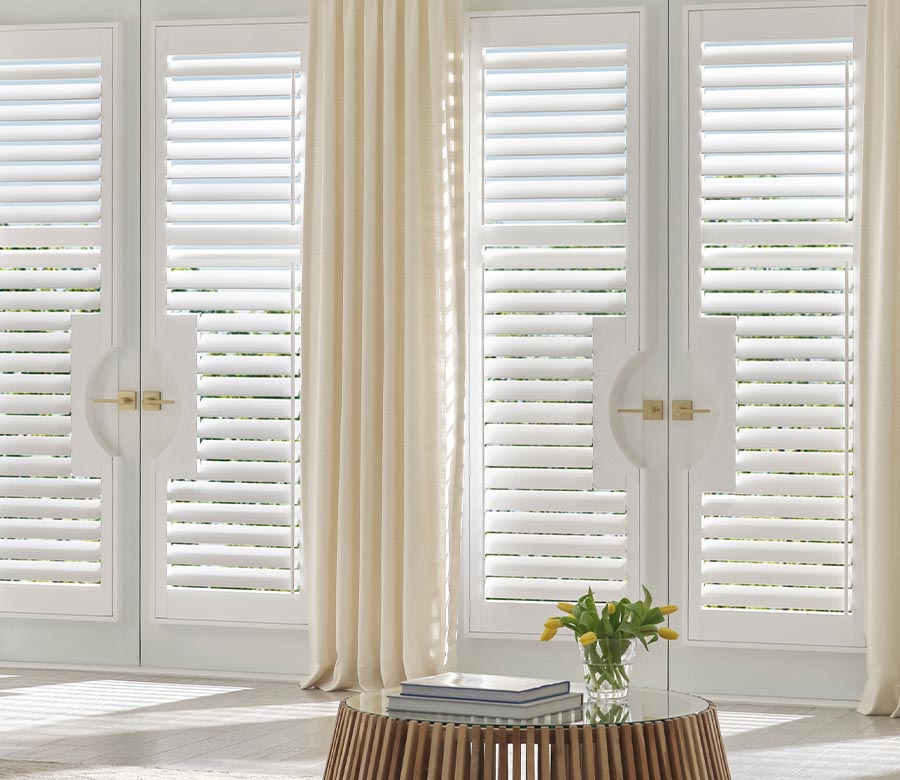 Palm Beach™ PolySatin™ Shutters on french doors