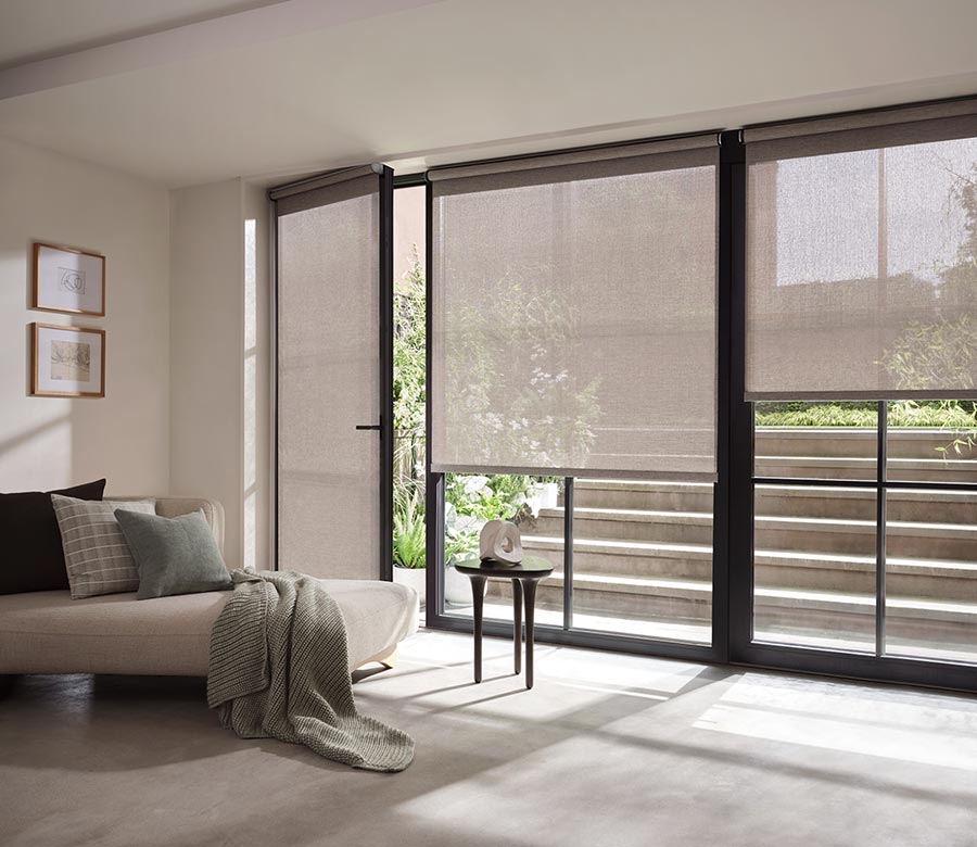 patio glass doors covered with screen shades timan & co